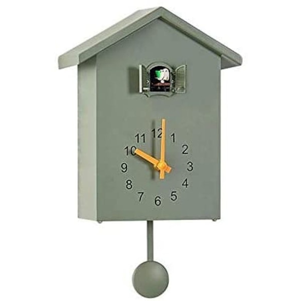 Minimalistisk Gökur, Tidlös Design Pendel Kvarts Fågelur, Intelligent Kontroll För Väggkonst Hem Vardagsrum Dekoration, Grå, Autentisk