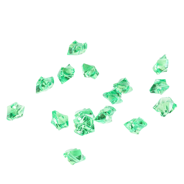 100 st Gräsgröna akryl iskubstenar, falska krossade isstenar, akvarelldekorationer, 11*14 mm