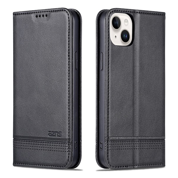 iPhone 15 - Plånboksfodral 3-kortfack i Läder Blå Blå