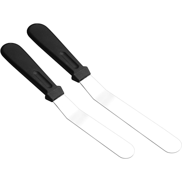 Vinklad tårtspatel för dekorering, flexibla rostfria blad offset frosting spatlar för att dekorera desserter, halkfri design för multifunktion