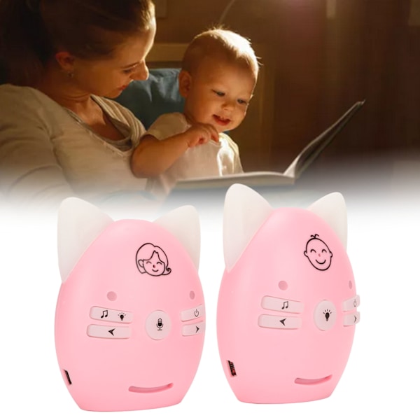 Audio Baby Monitor ISM 905 till 925MHz 100 till 240V Trådlös Digital Krypteringsöverföring 10 Volymjusteringar för Barn Rosa