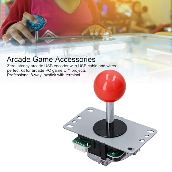 QM070901 Arkadspels Joystick Kit Noll Fördröjning Arkadspel DIY Kit Delar med Encoderkort 10 Knappar Joystick för MAMERed
