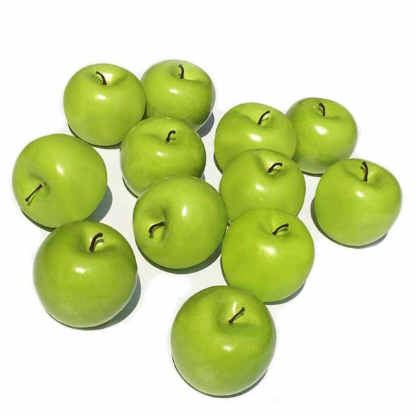 Konstgjorda gröna äpplen Box med 12 st