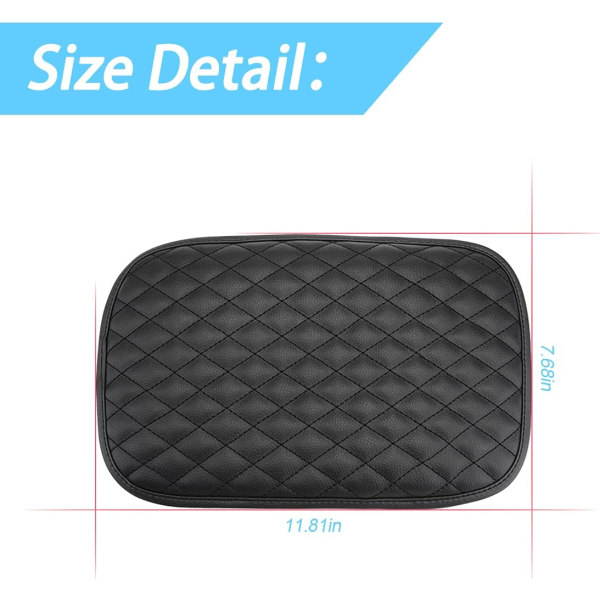 Auto Center Console Cover Pad, 11.4\"x7.9\" Vattentät PU Läder