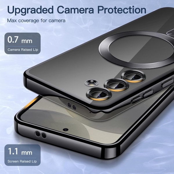 MagSafe skal Samsung Galaxy S24/S23/S22 mobilskal - Transparent/Svart Samsung S23 FE Transparent/Black Samsung S23 FE
