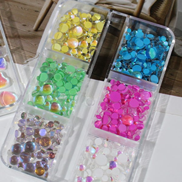 3D Candy Color Glass Beads Nail Art Accessories Mermaid Crystal Rhinestone Nail Art Accessories Diamond Nail Art för DIY Nail Art Dekoration Nail Art