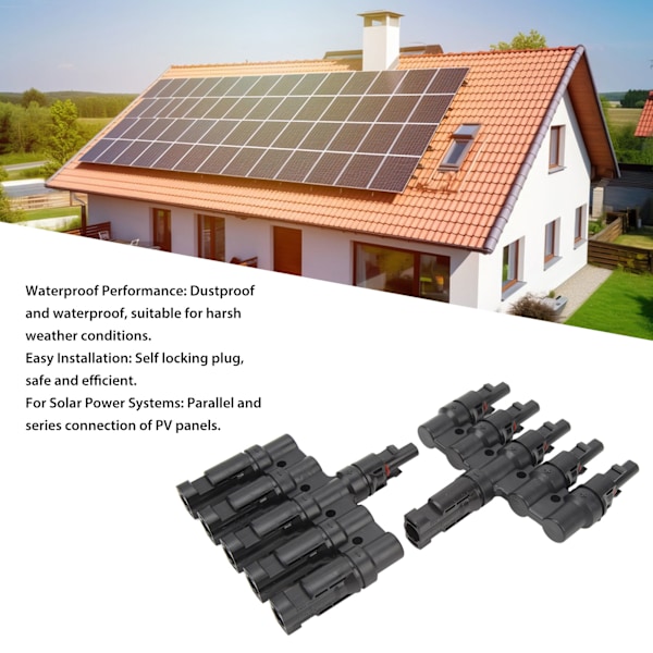 Solar T Grenkontakt 1 till 5 PPO IP67 Vattentät Hona Hane Säkerhetsskydd Solpanel Strömtillbehör