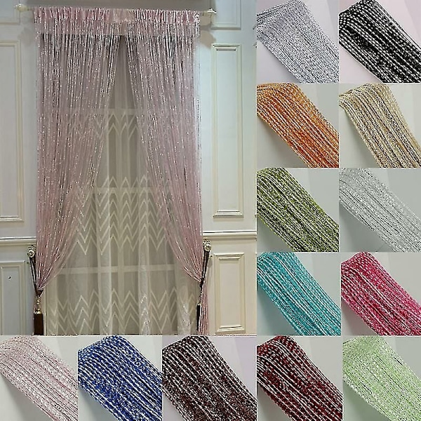Paljettgardin för vardagsrum, elegant design glittrande silverband hängande väggpanel ljuslila, kristall dekorativ snörgardin för