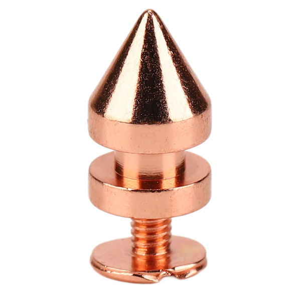 100 Set Spikade Koner Spikade Dubbar Roséguld Hög Hårdhet Skruv Bak Dubbar Spikar Kit för DIY Kläder Väskor Skor 8x13.5mm