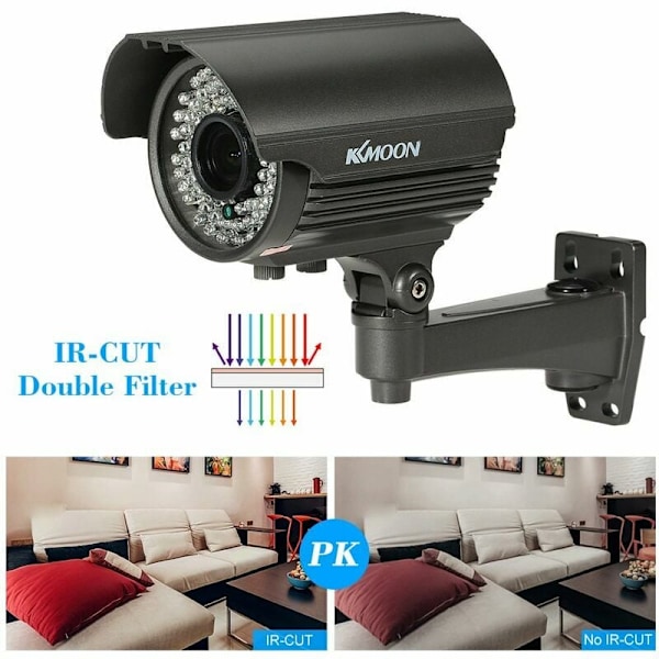 Vädertålig Bullet-kamera för inom- och utomhusbruk, dag/natt infraröda lysdioder 2,8~12 mm manuell zoomobjektiv, vattentät säkerhetsövervakning CCTV hem