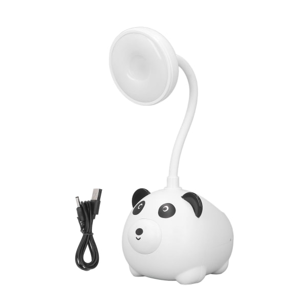 Barnläslampa Panda Stil Bas Flexibel Svanhals USB Laddning