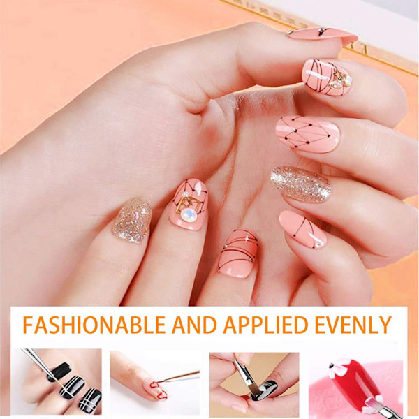 Nagelborste Akryl Nagelkonst Borstar Set Konst Design Målning Nagel Liner Nagelkonst Byggare Borste Nagelkonst Målning Borste Set för Nagelsalong Hem Användning