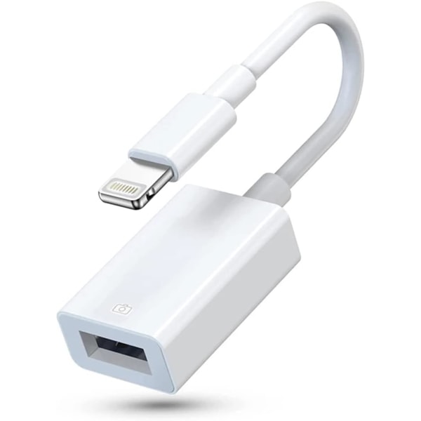 Lightning till USB kameraadapter, USB 3.0 OTG datasynkroniseringskabel Adapter