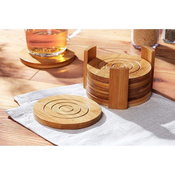 Vävda Glasunderlägg i Bambu, Non-Stick Yta Skyddar Möbler, Lätta att Rengöra & Underhålla, Perfekt Inflyttningspresent till Vänner & Familj