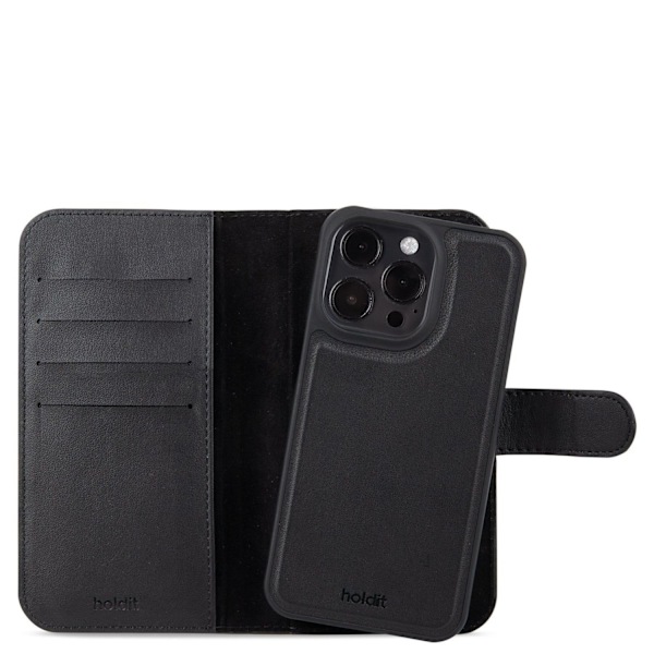 HOLDIT Wallet Case Magnet Plus Plånboksväska till iPhone 15 Pro Svart