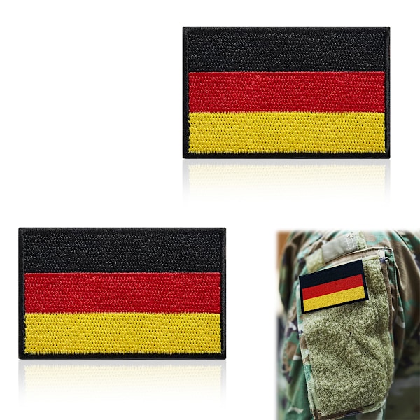 Tysklands flagga patch, broderad tysk flagga taktiska patchar kardborreapplikation för militär uniform taktisk väska jacka jeans hatt