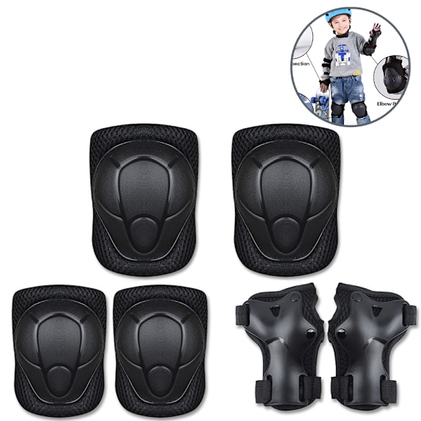 Knäskydd och armbågsskydd för barn, för skridskoåkning, cykling, cykel, rullskridskor, sparkcykel, skyddsutrustning för barn 3-8 år, pojkar och flickor