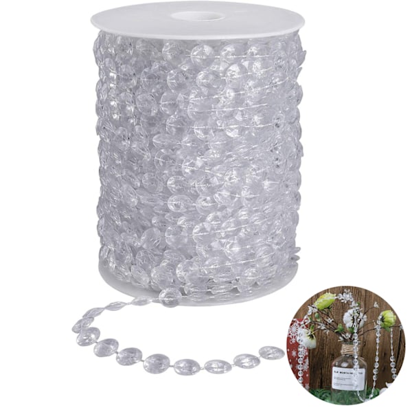 DIY Girlang för glittrande bröllopsdekorationer, klara kristallimitationer med justerbar längd för solljusglitter, idealiska pysselprojekt och fester
