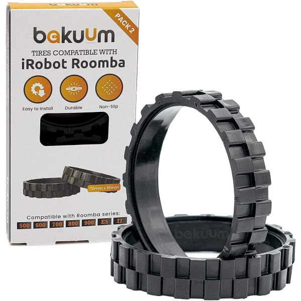 Pack x2 Däck Reservdelar Tillbehör till dammsugare iRobot Roomba 500, 600, 700, 800 och 900-serien
