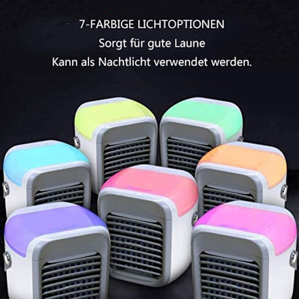 Bärbar Luftkylare, Avdunstningskylare, Snabb och Effektiv Kylning för Omedelbar Lindring, Tyst Drift med Justerbara Vindhastigheter, Perfekt För