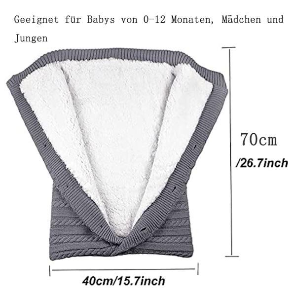 Babys vintersovsäckar, tjock varm barnvagnsstickad filt, stickad swaddlefilt, barnvagnssovsäck för 0-24 månader, babyskydd för