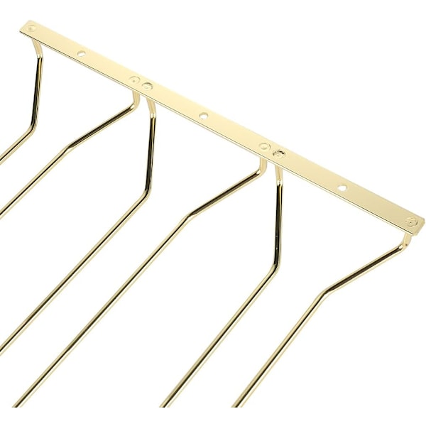 Dekorativt vinglasställ, förvaringsställ för vinglas under skåp med klassisk stil, elegant guldfinish för platsbesparing (27,5 cm, guld)