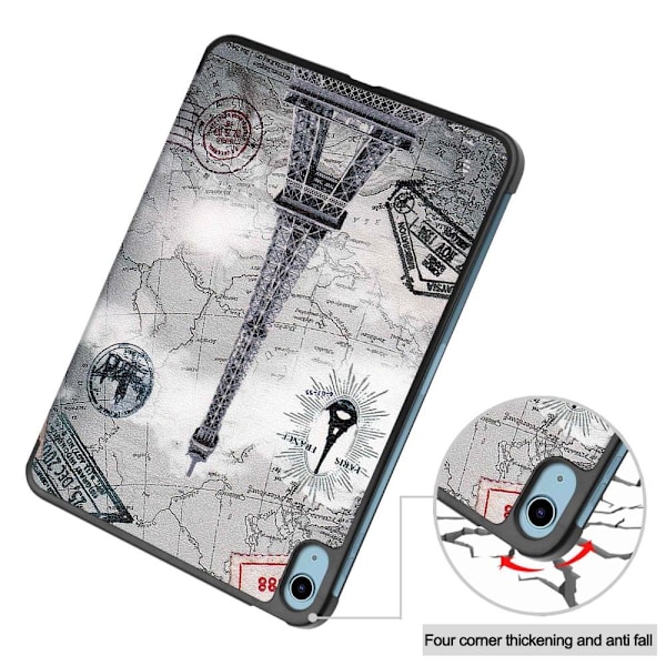 Apple iPad 10.9 2022 Slim fit tri-fold fodral - Map multifärg