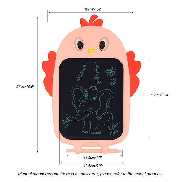 LCD Skrivtavla Elektronisk Cartoon Kyckling Rita Tablet Barn Enfärgad Handskrift Pad