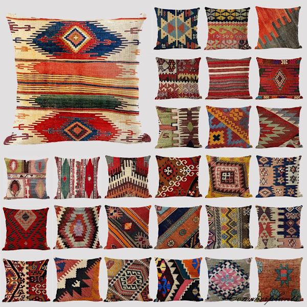 Hørpudebetræk Bohemian Patterns Pudebetræk 38 38