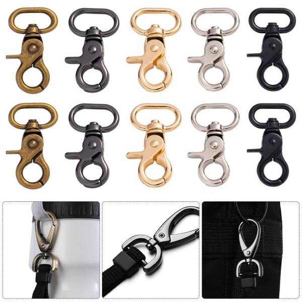 5st löstagbara Snap Hook Trigger Clips SILVER 20MM Silver 20mm