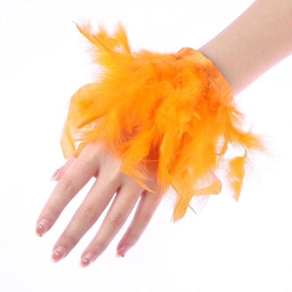 Feather Cuffs Turkey Feather Slap Armband GUL yellow