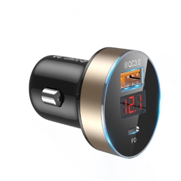 Biloplader LED Digital Display GULD gold