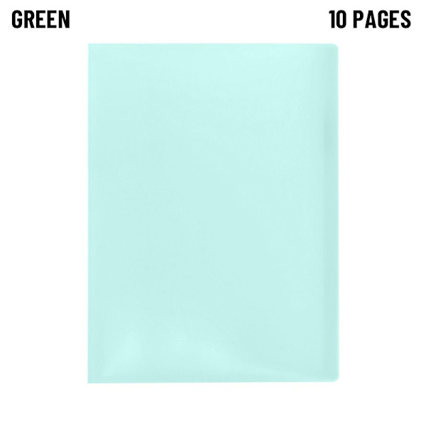 A4 Vis bogmappe GRØN 10 SIDER 10 SIDER green 10 pages-10 pages