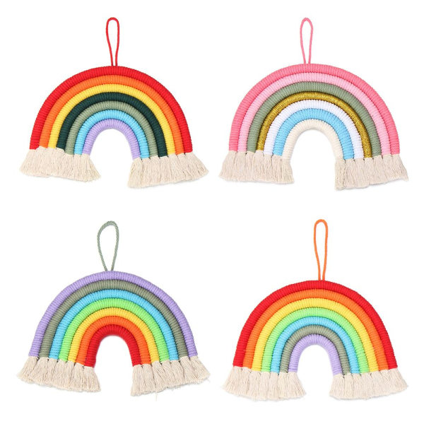 Rainbow Tapestry Macrame seinäteline 2 2