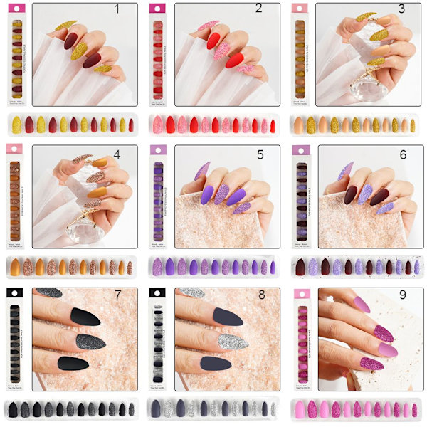 12st/box Press on Nails Matt False Nails 04 04 04