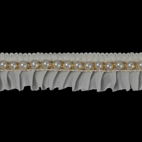 3D plissert mesh blondestoff volangstrim 4