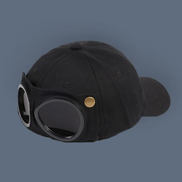 Pilot Hat Briller Baseball Cap SORT Black