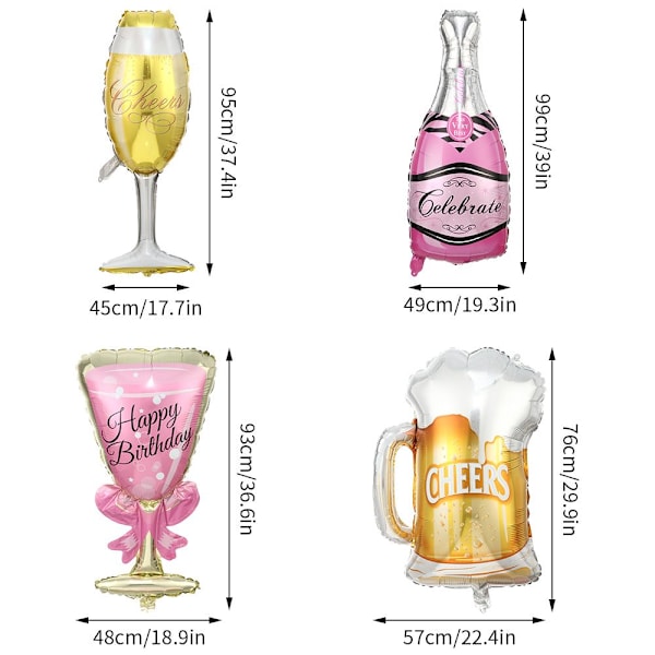 Helium Ballon Champagne Goblet Ballon STYLE3 STYLE3 style3