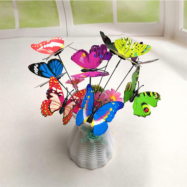 5/10 STK kunstig guldsmede-simuleringssommerfugl med stilk blue 10PCS Dragonfly