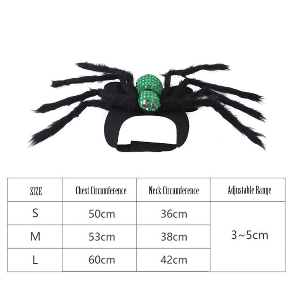 Pet Spider Kläder Halloween Black Spider M M