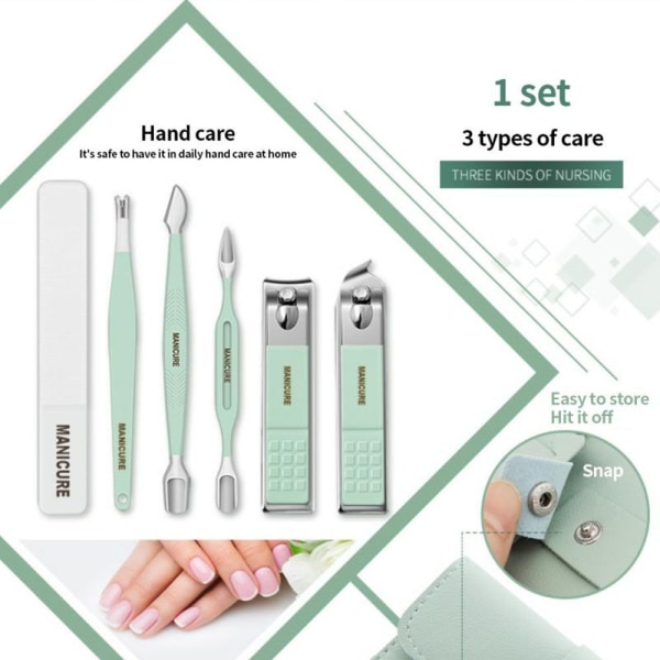 Nagelklippningsset Nagelmanikyrverktyg SET 12 ST 12 ST Green 12 pcs-12 pcs