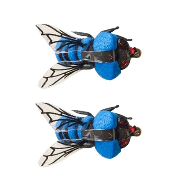2stk Insekter Fluer Fluekrog Fiskelokker BLÅ 10# 10# blue 10#-10#
