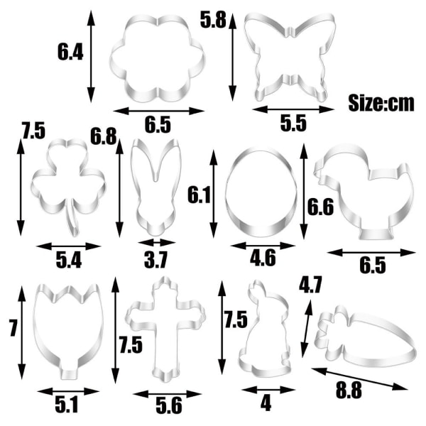 10st/ set 3D påskkaninägg form