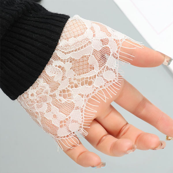 1 par falska ärmar avtagbara ärmar VIT STYLE3 white style3