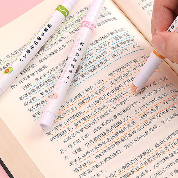 6PCS Curve Highlighter Penna Markers Penna Flera former