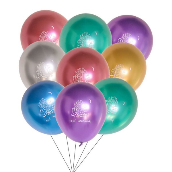 10st Eid Mubarak ballonger metall latex ballonger MULTICOLOR multicolor