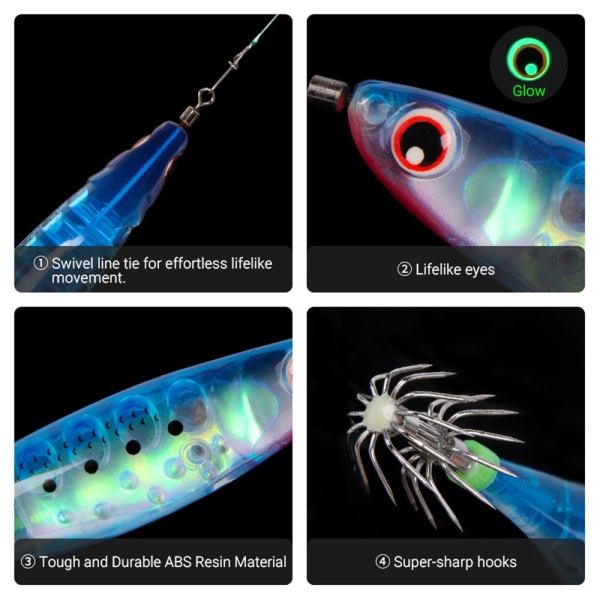 5 st vävd Squid Hook Octopus Bait E E E