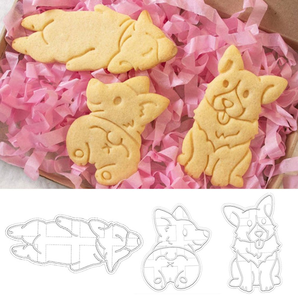 3 kpl Cookie Embosser Mold Biscuit Mold -sarjakuva Happy Sleep
