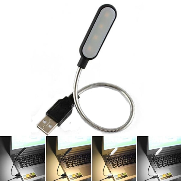 Læselys USB Lampe SORT HVID LYS black White light