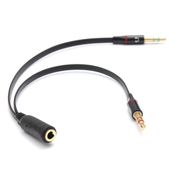 3,5 mm stik 1 hun til 2 han øretelefon mikrofon splitter red
